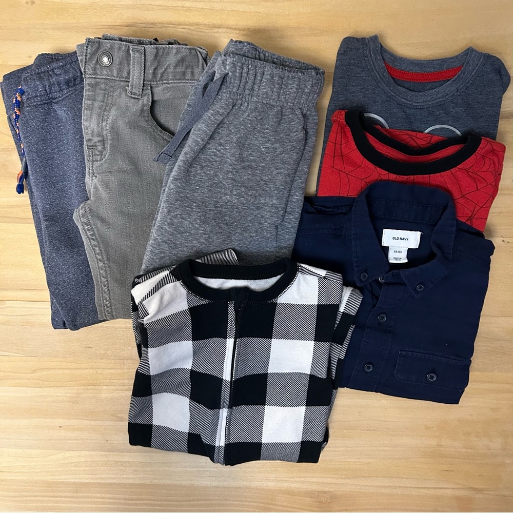7 piece boys Bundle with Holiday Checkered Pjs